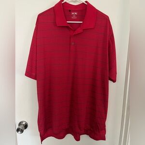 Adidas Red Polo Shirt Vibrant Knit Classic
